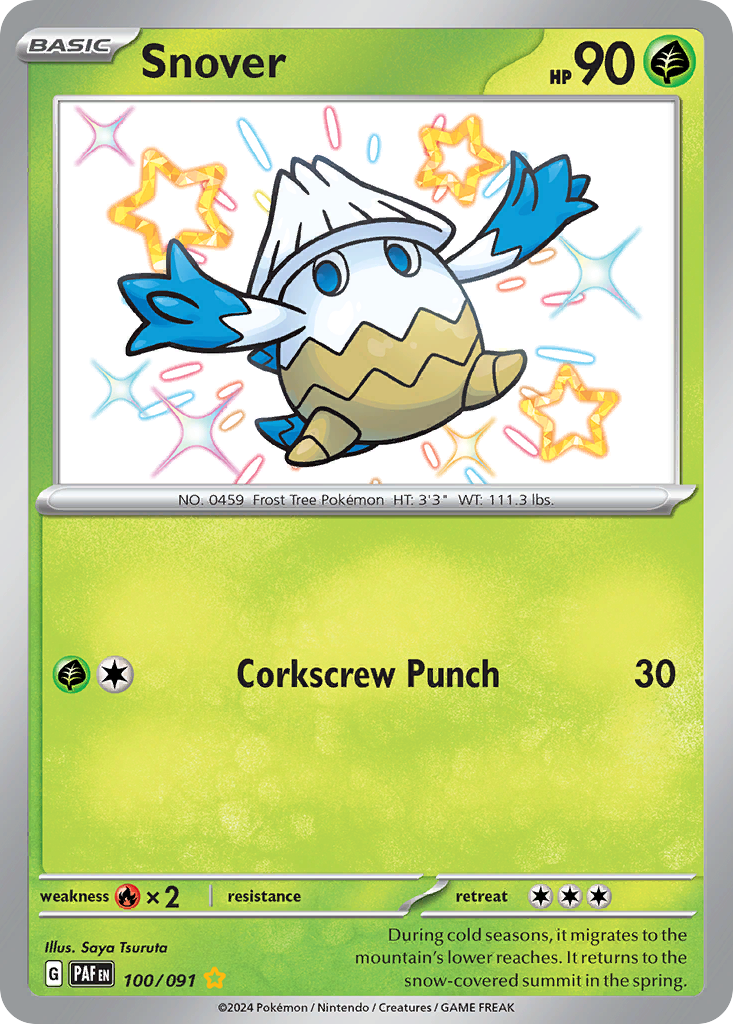 Snover – Paldean Fates 100/091 Pokémon card