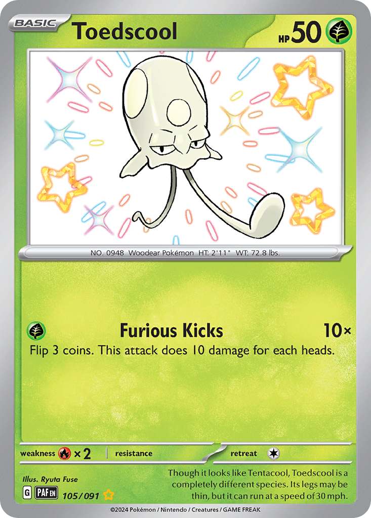 Toedscool – Paldean Fates 105/091 Pokémon card