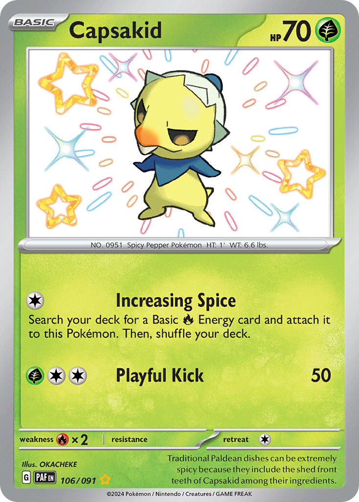 Capsakid – Paldean Fates 106/091 Pokémon card