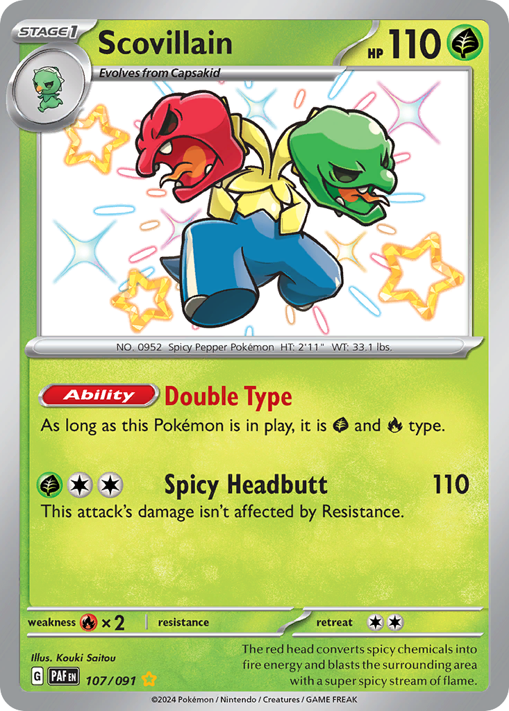 Scovillain – Paldean Fates 107/091 Pokémon card