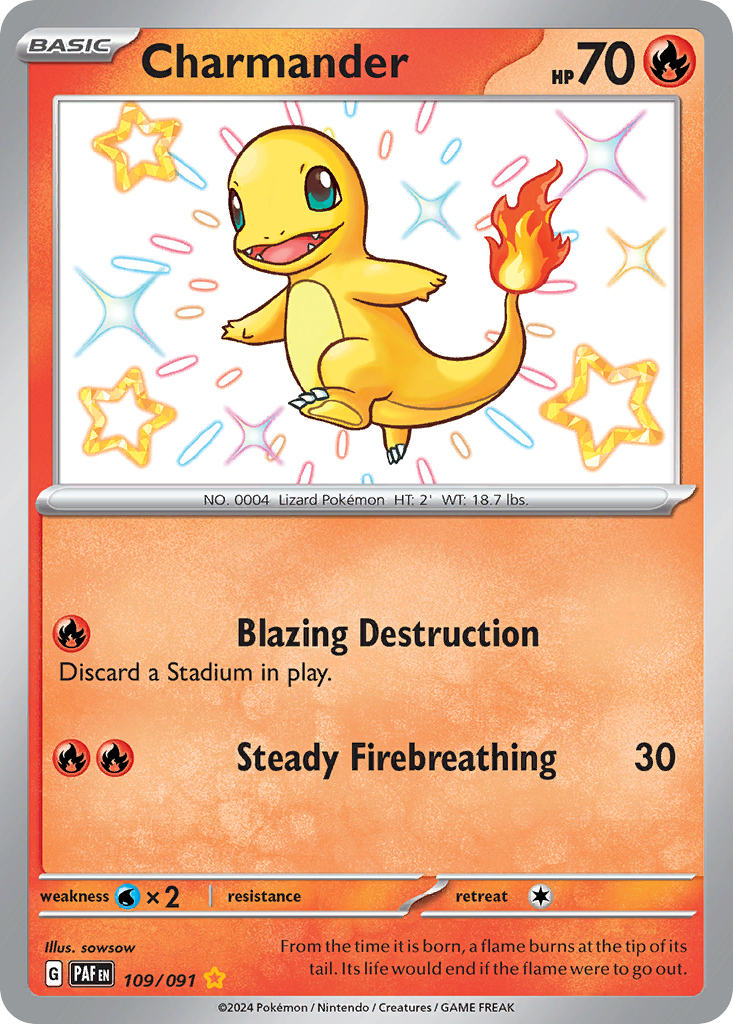 Charmander – Paldean Fates 109/091 Pokémon card