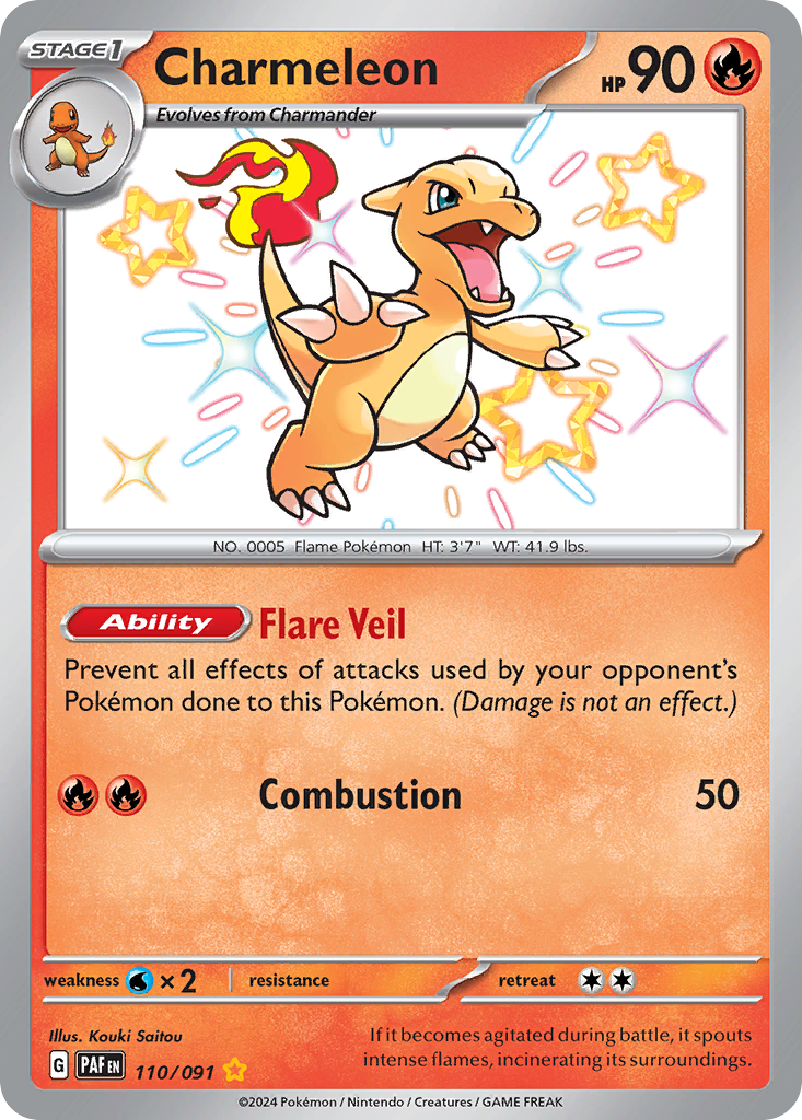 Charmeleon – Paldean Fates 110/091 Pokémon card