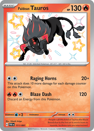 Paldean Tauros - Paldean Fates 111