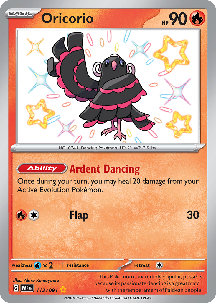 Oricorio – Paldean Fates 113/091 Pokémon card