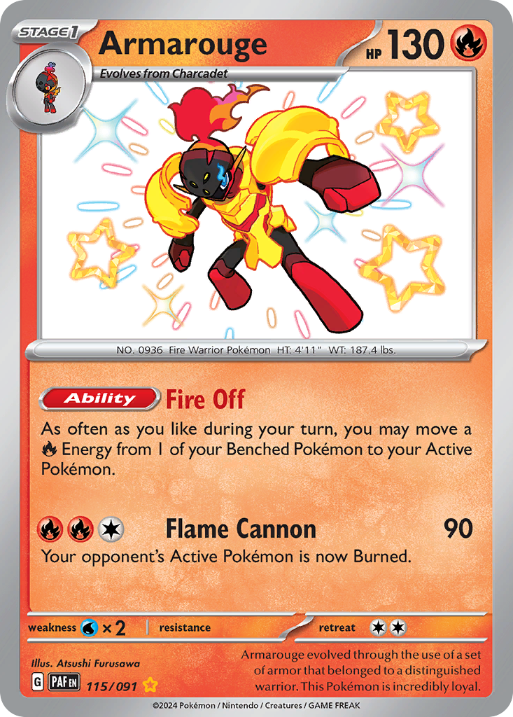 Armarouge – Paldean Fates 115/091 Pokémon card