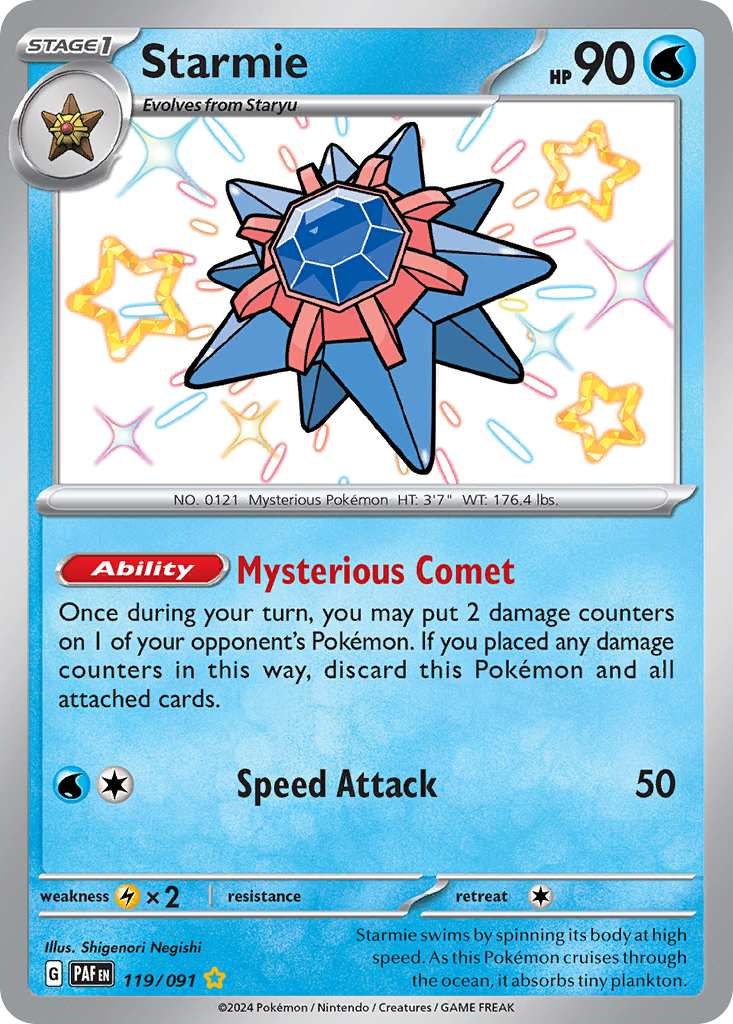 Starmie – Paldean Fates 119/091 Pokémon card