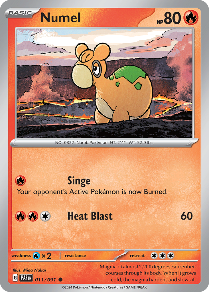 Numel – Paldean Fates 011/091 Pokémon card