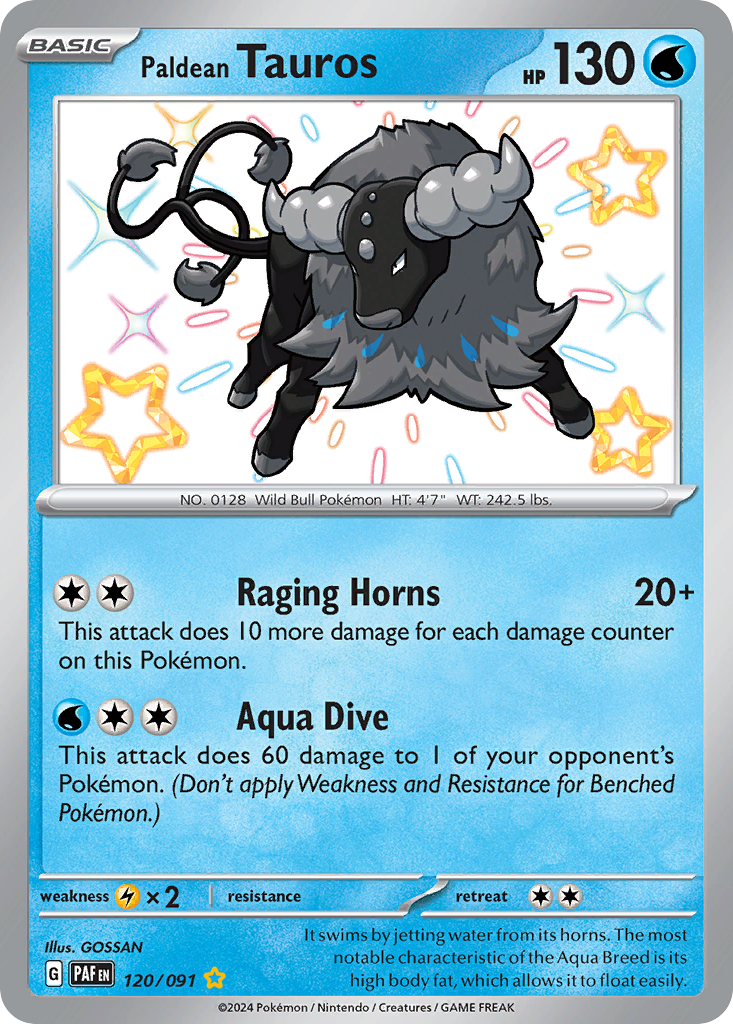 Paldean Tauros – Paldean Fates 120/091 Pokémon card