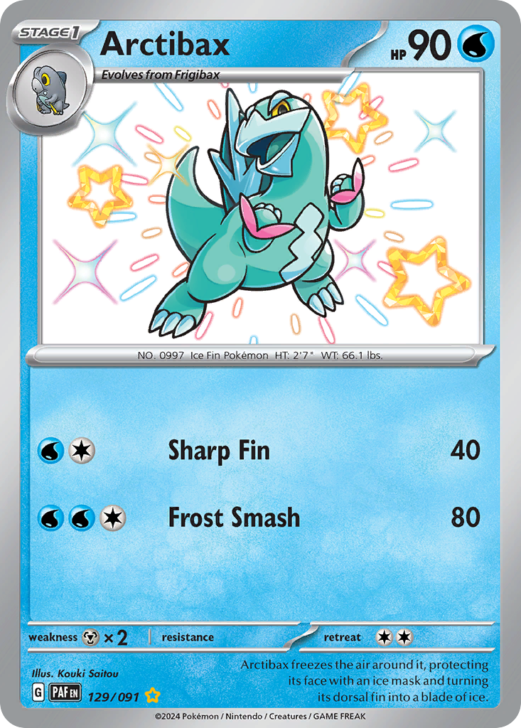 Arctibax – Paldean Fates 129/091 Pokémon card