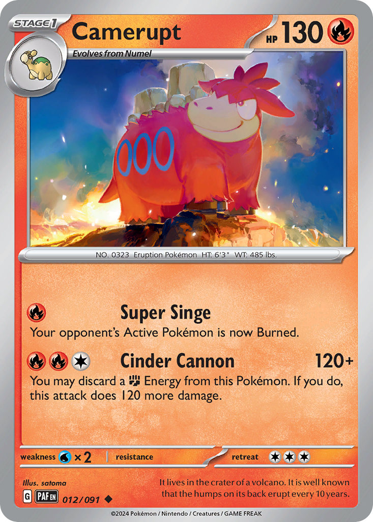 Camerupt – Paldean Fates 012/091 Pokémon card
