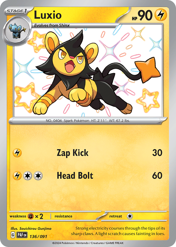 Luxio – Paldean Fates 136/091 Pokémon card