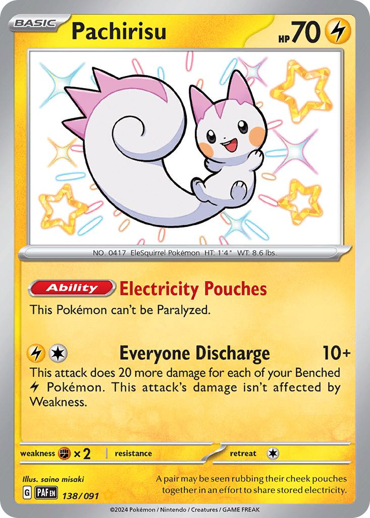 Pachirisu – Paldean Fates 138/091 Pokémon card