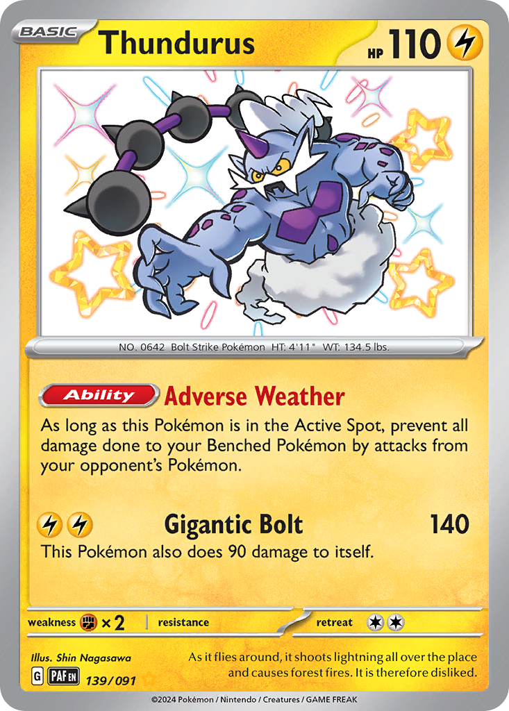 Thundurus – Paldean Fates 139/091 Pokémon card