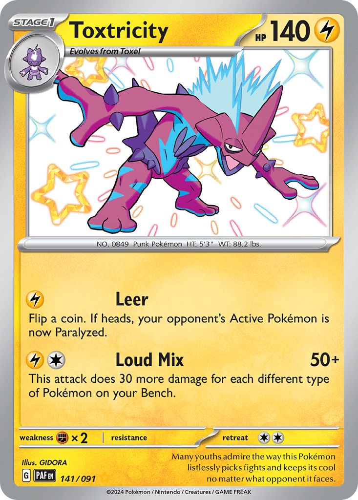 Toxtricity – Paldean Fates 141/091 Pokémon card