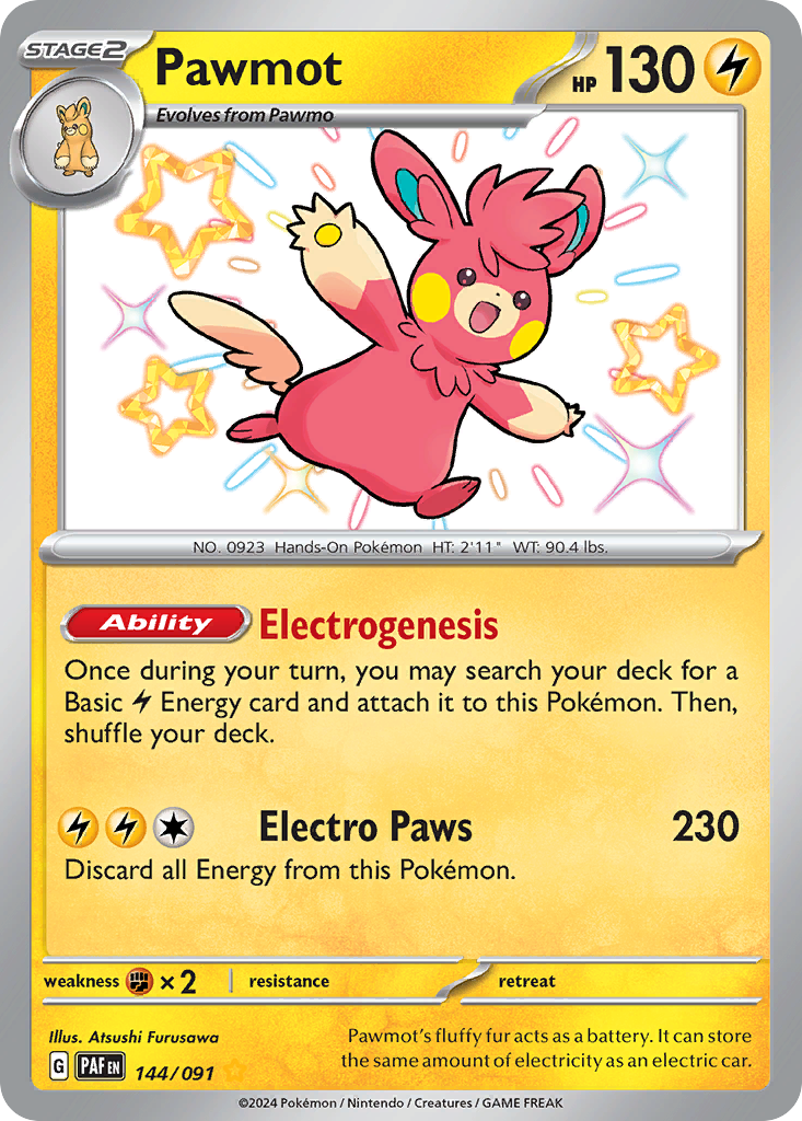 Pawmot – Paldean Fates 144/091 Pokémon card
