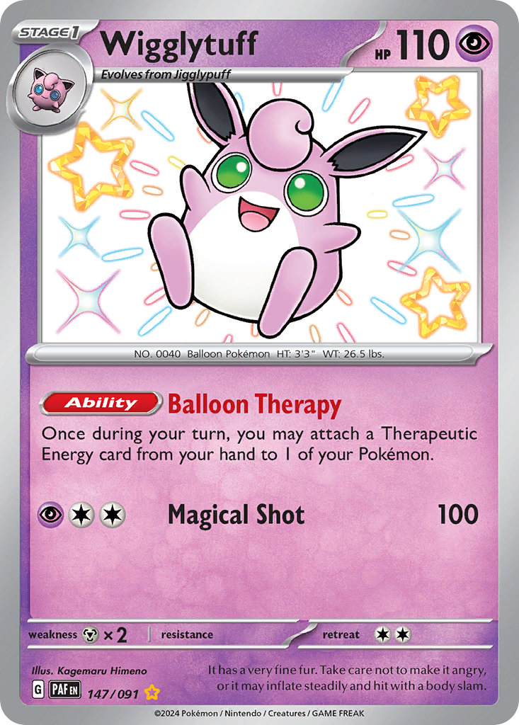 Wigglytuff – Paldean Fates 147/091 Pokémon card