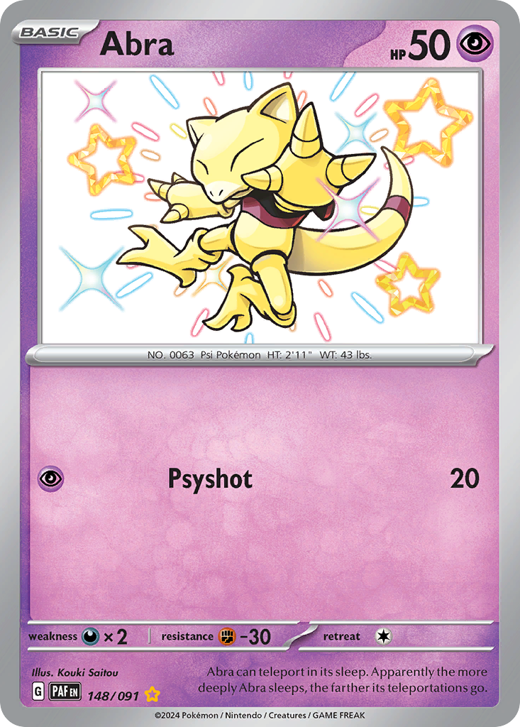 Abra – Paldean Fates 148/091 Pokémon card