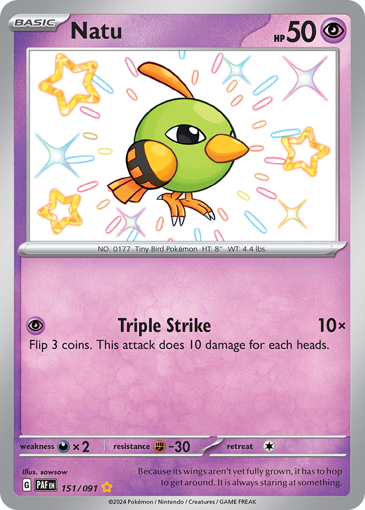 Natu – Paldean Fates 151/091 Pokémon card