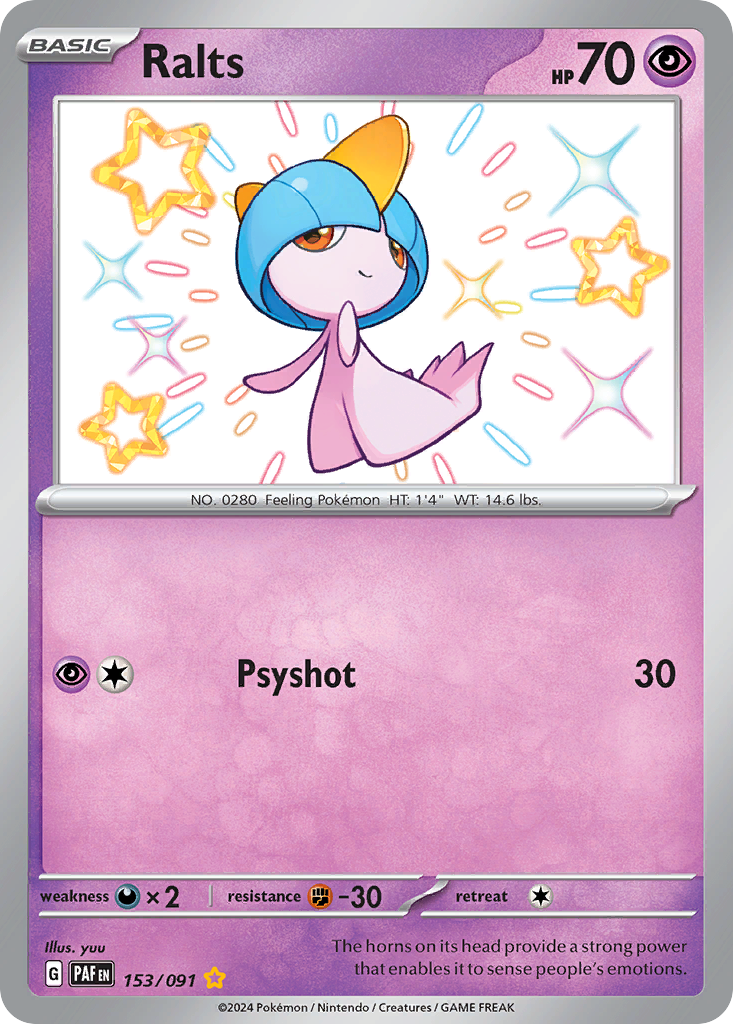 Ralts – Paldean Fates 153/091 Pokémon card