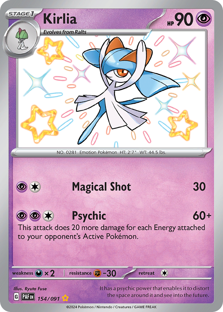 Kirlia – Paldean Fates 154/091 Pokémon card