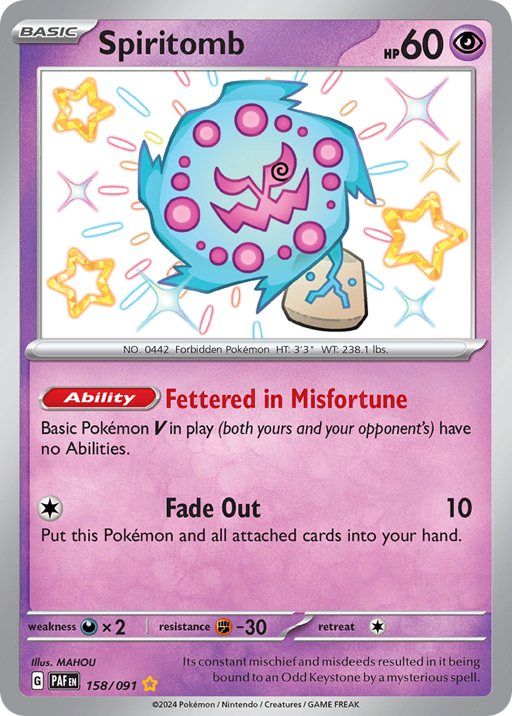 Spiritomb – Paldean Fates 158/091 Pokémon card