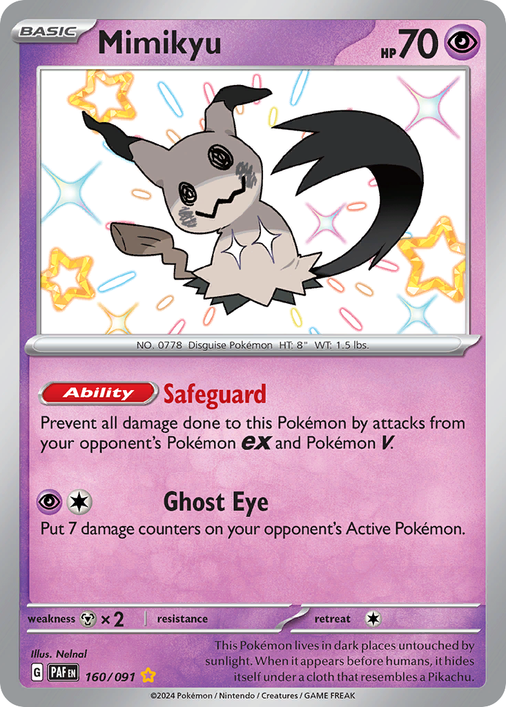 Mimikyu – Paldean Fates 160/091 Pokémon card