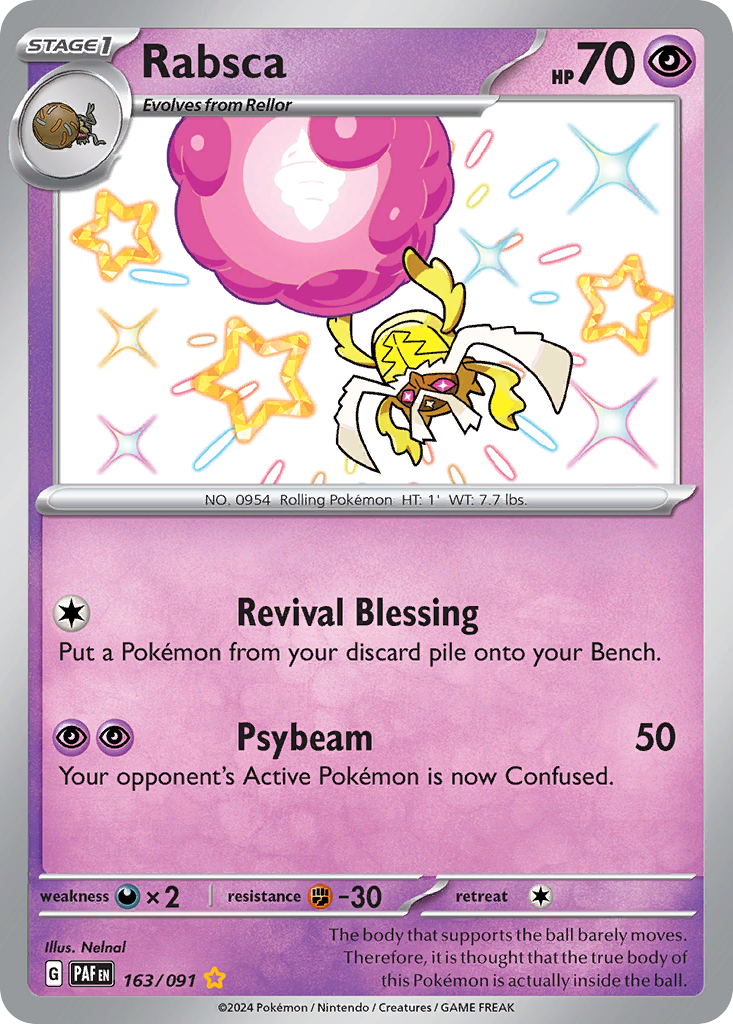 Rabsca – Paldean Fates 163/091 Pokémon card