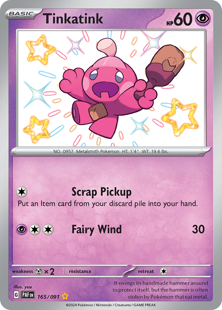 Tinkatink – Paldean Fates 165/091 Pokémon card