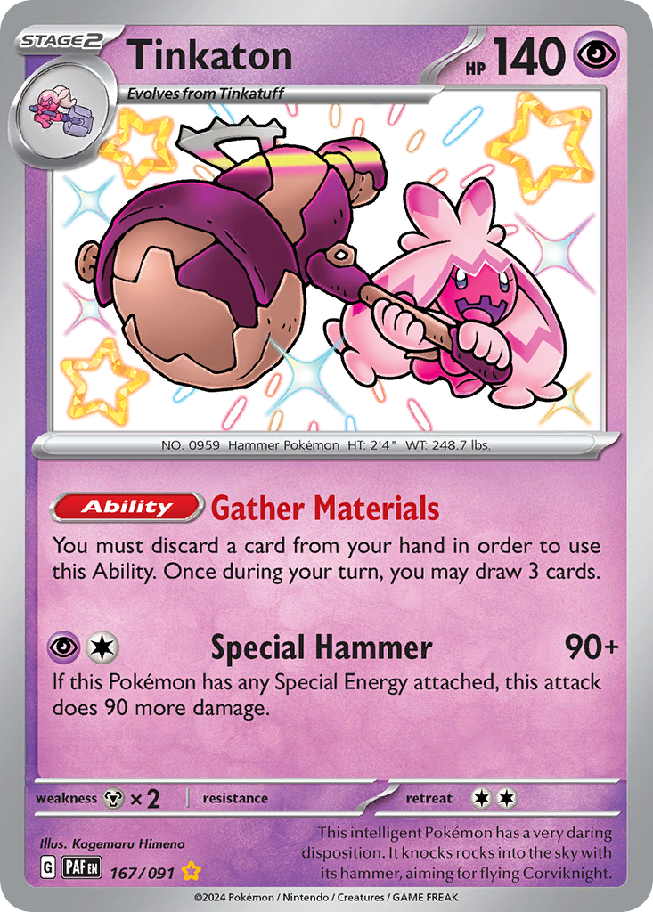 Tinkaton – Paldean Fates 167/091 Pokémon card