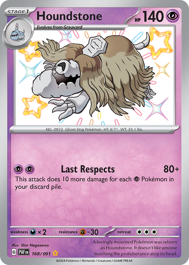 Houndstone – Paldean Fates 168/091 Pokémon card