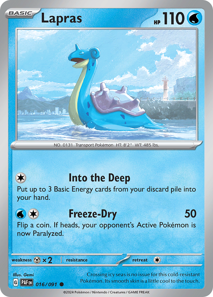 Lapras – Paldean Fates 016/091 Pokémon card