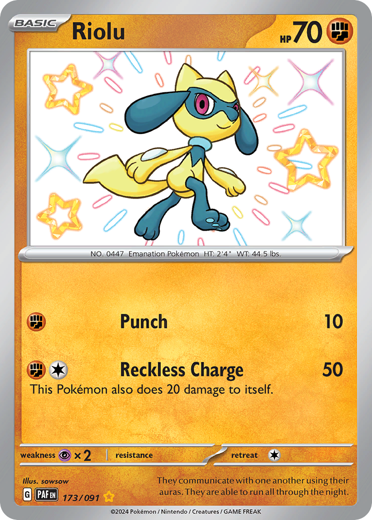 Riolu – Paldean Fates 173/091 Pokémon card