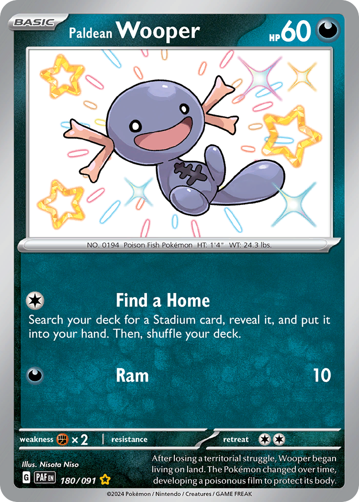 Paldean Wooper – Paldean Fates 180/091 Pokémon card