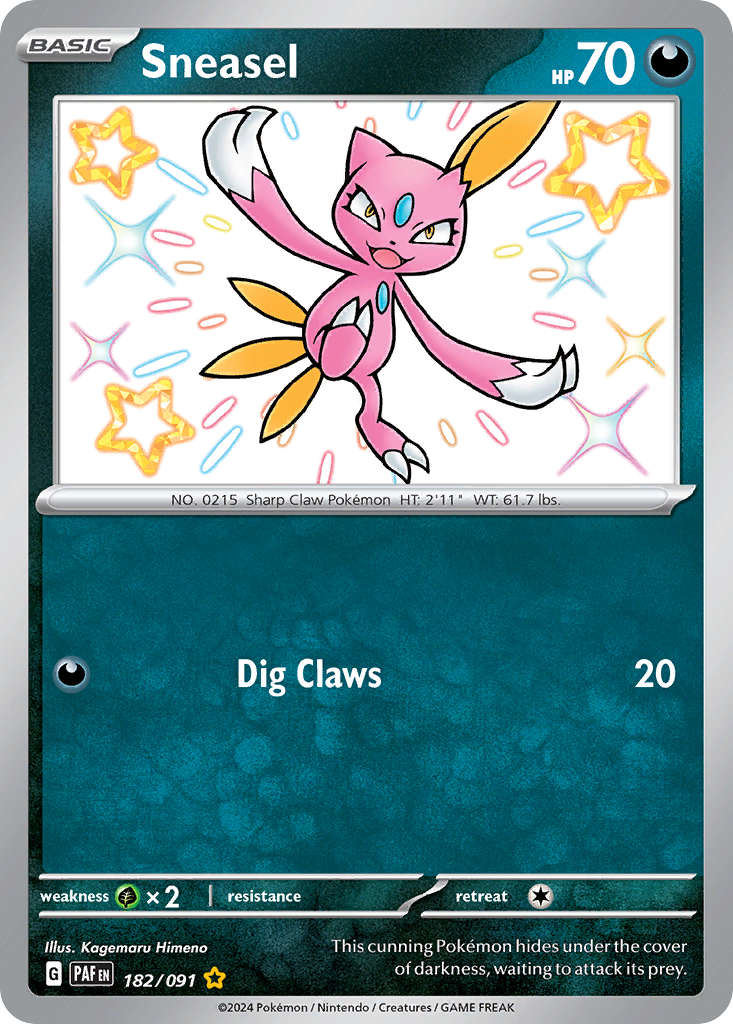 Sneasel – Paldean Fates 182/091 Pokémon card