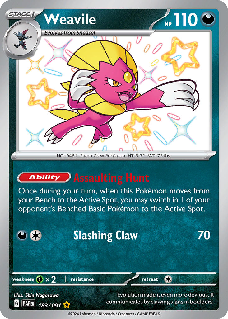 Weavile – Paldean Fates 183/091 Pokémon card