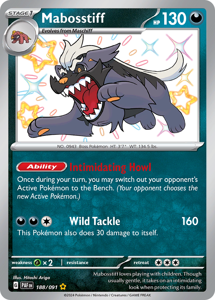 Mabosstiff – Paldean Fates 188/091 Pokémon card