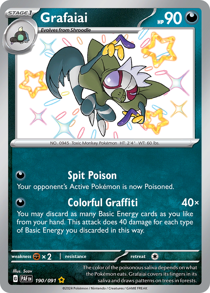 Grafaiai – Paldean Fates 190/091 Pokémon card