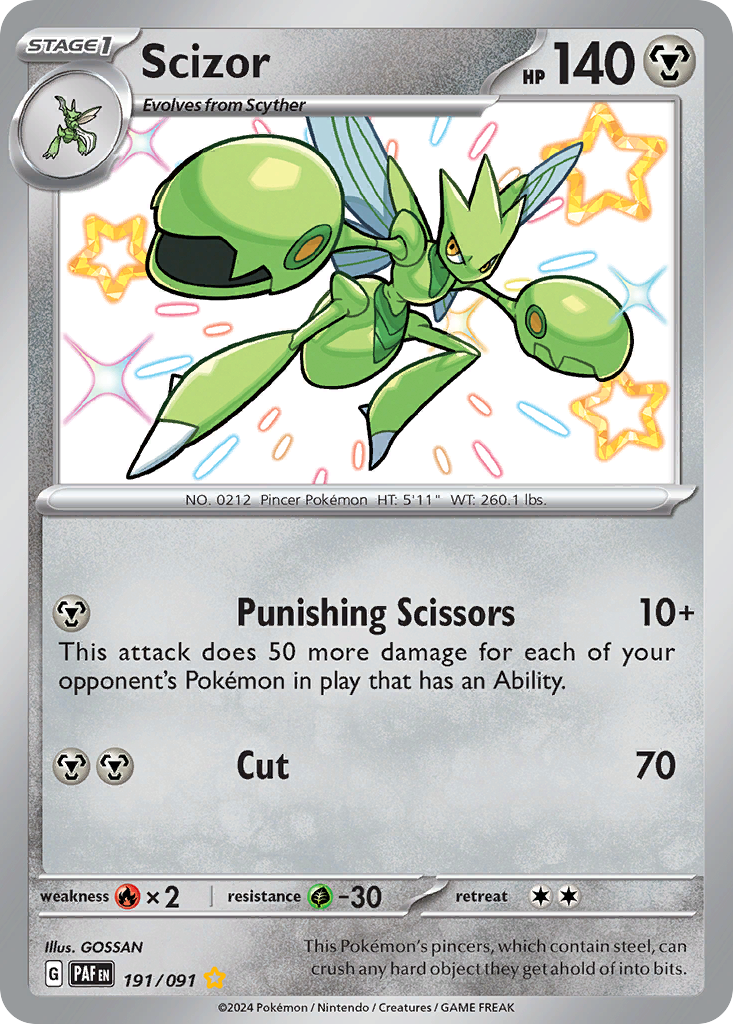 Scizor – Paldean Fates 191/091 Pokémon card