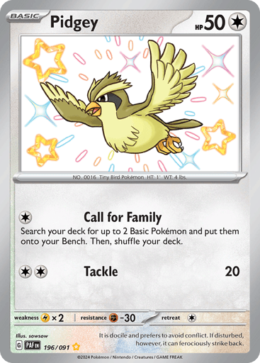 Pidgey - Paldean Fates 196