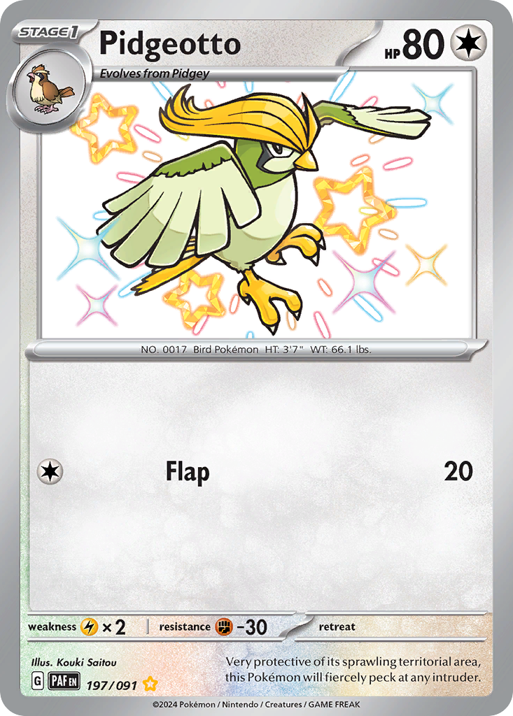 Pidgeotto – Paldean Fates 197/091 Pokémon card