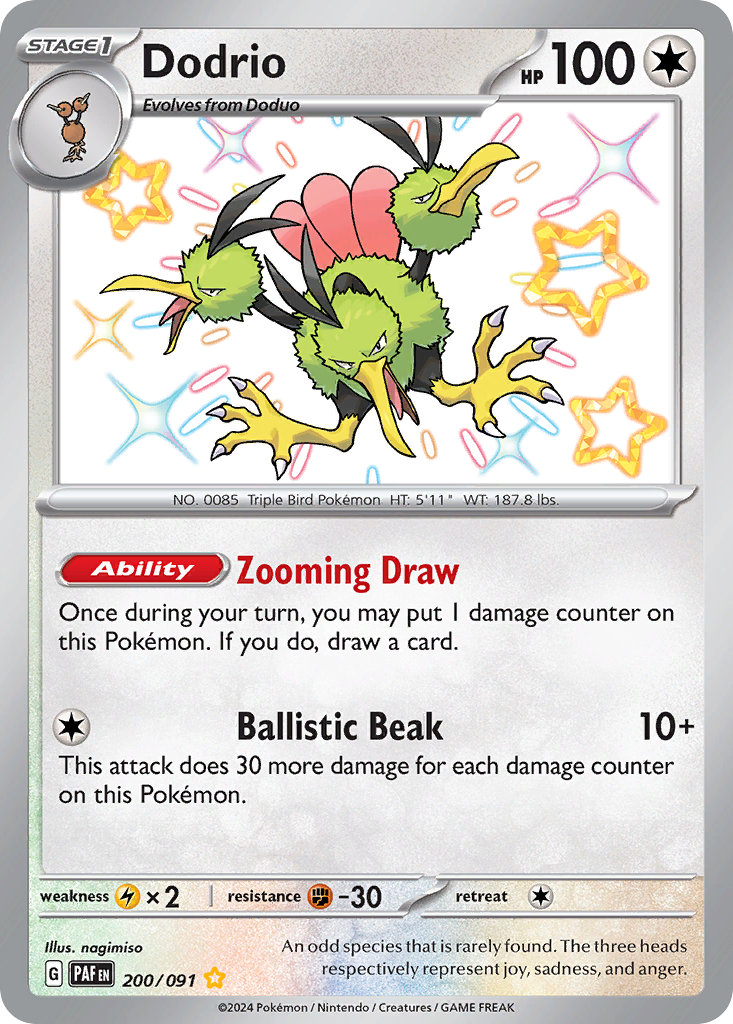 Dodrio – Paldean Fates 200/091 Pokémon card