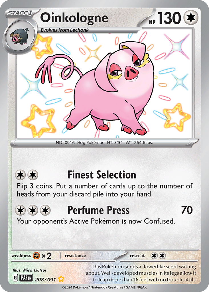 Oinkologne – Paldean Fates 208/091 Pokémon card