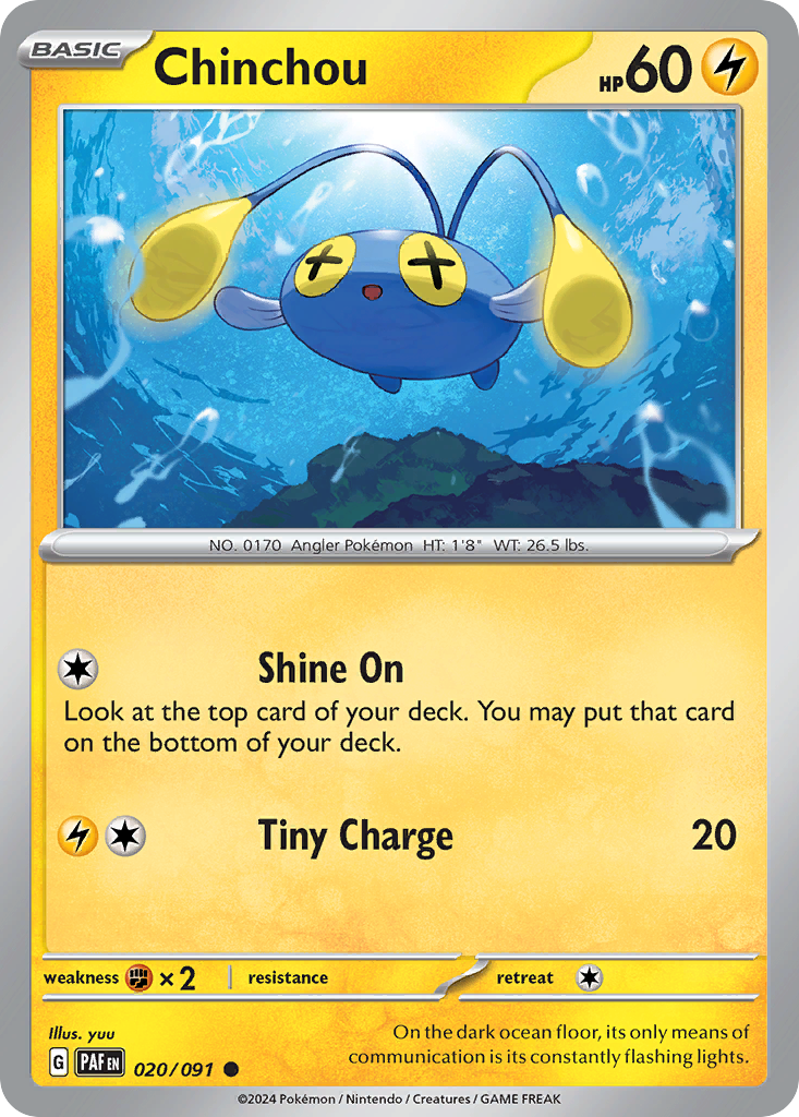 Chinchou – Paldean Fates 020/091 Pokémon card
