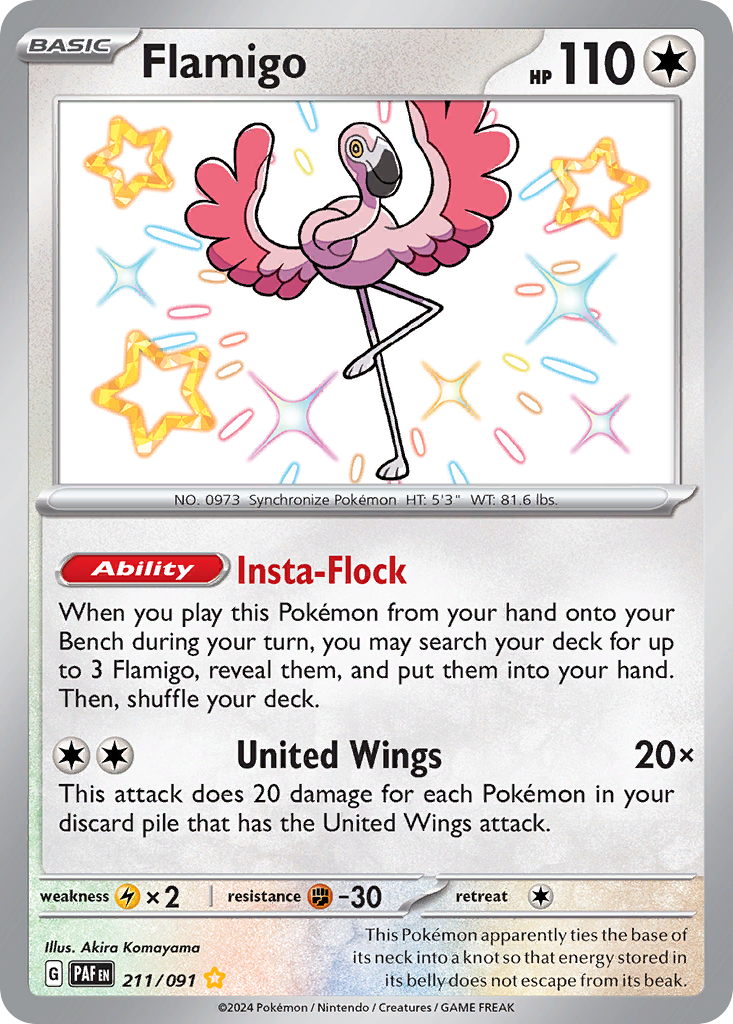 Flamigo – Paldean Fates 211/091 Pokémon card