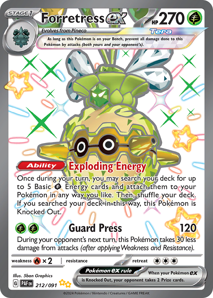 Forretress ex – Paldean Fates 212/091 Pokémon card