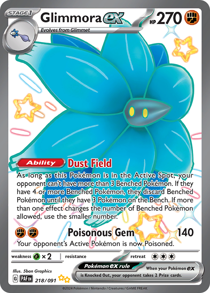 Glimmora ex – Paldean Fates 218/091 Pokémon card