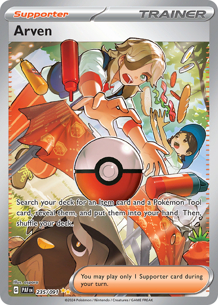 Arven – Paldean Fates 235/091 Pokémon card