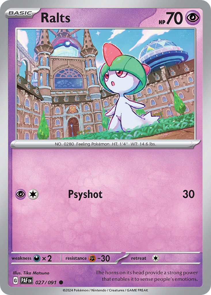 Ralts – Paldean Fates 027/091 Pokémon card
