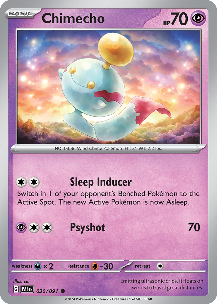 Chimecho – Paldean Fates 030/091 Pokémon card