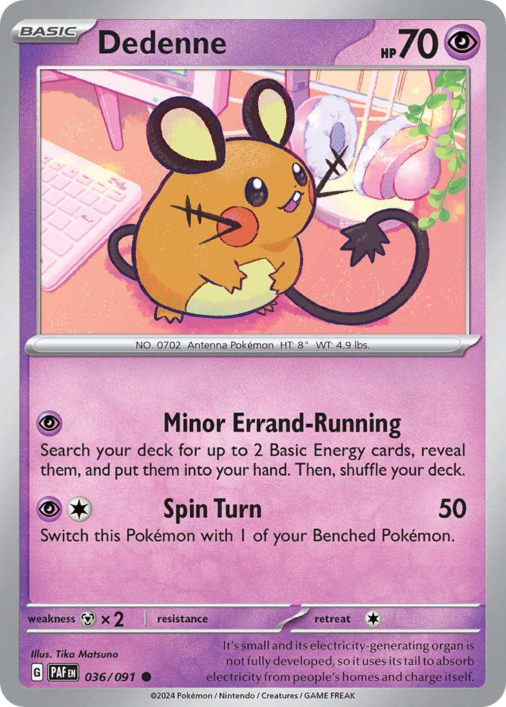 Dedenne – Paldean Fates 036/091 Pokémon card